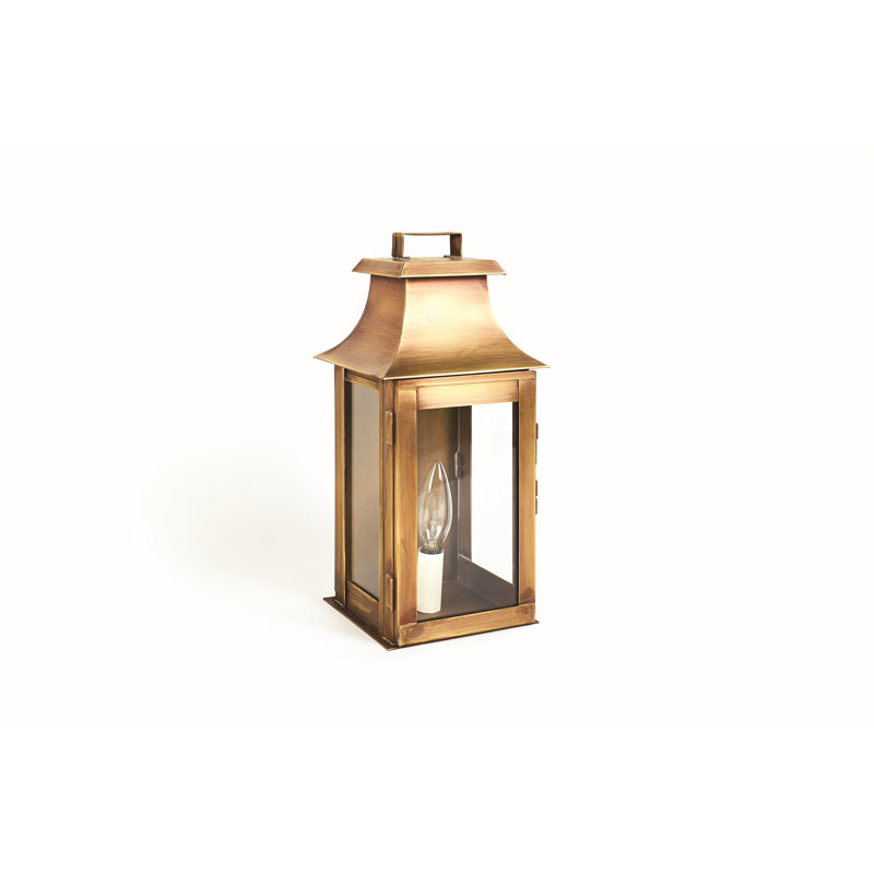 Concord 1 - Light Outdoor Wall Lantern, Antique Brass, Clear, 13" H x 6" W x 6.5" D