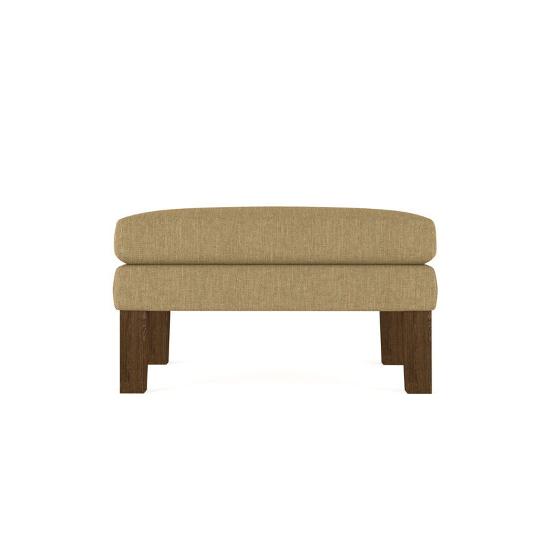 Charlton Ottoman, Plush Velvet Blue Print, Weathered