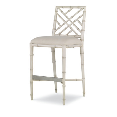Caribe Upholstered Stool with Solid Wood Frame