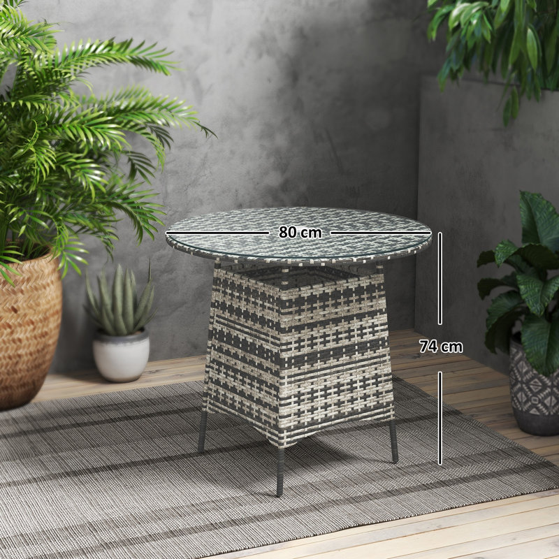Metal Outdoor Bistro Table , 80cm W 80cm D, Grey