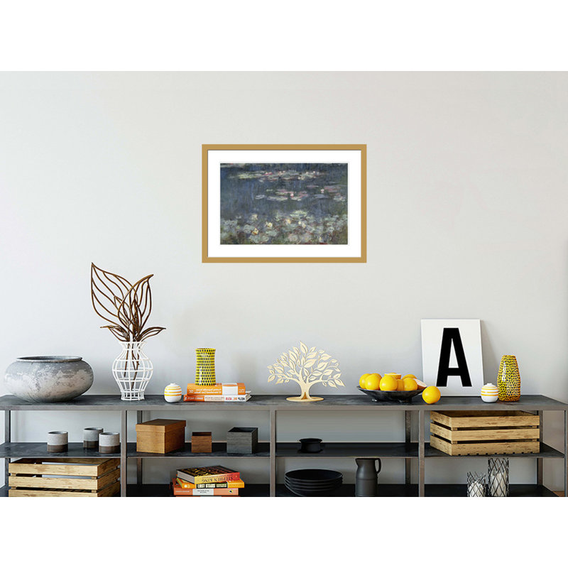«Waterlilies: Green Reflections» par Claude Monet, impression giclée sur cadre, H 21,22 po x l 29,5 po
