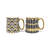 kook Coffee Mug Set, Curved Geometric Design, Black And Gold, Set Of 2