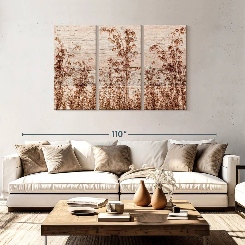 Harnek Bellflowers On Wood, 48" H x 74" W