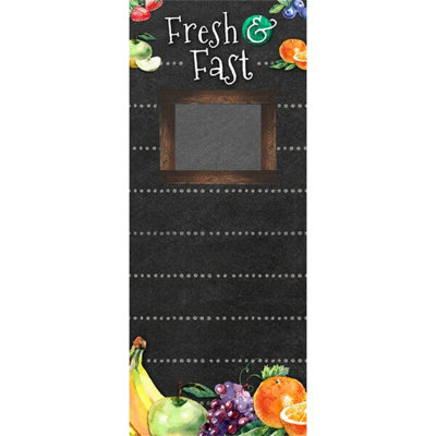 Cambro CSFLEXMERCH Camshelving® Flex Station "Fresh & Fast" Merchandiser Graphics - 48" X 23" X 75 3/4" WS-214CSFLXMRCH