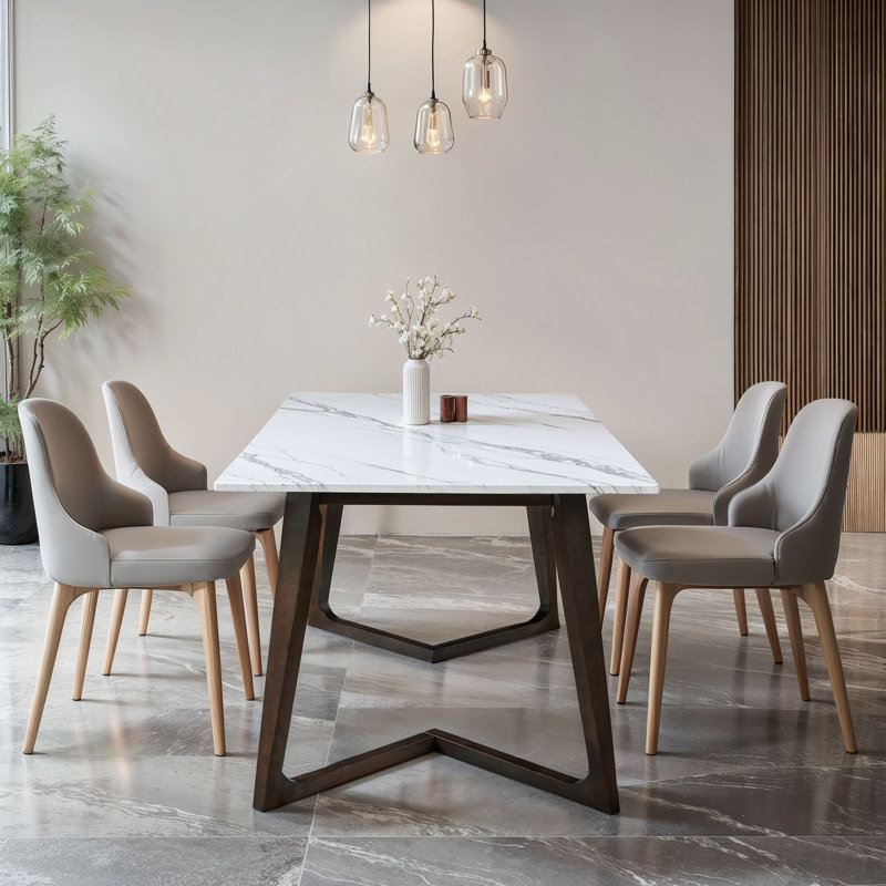 Solid Marble Top Dining Table