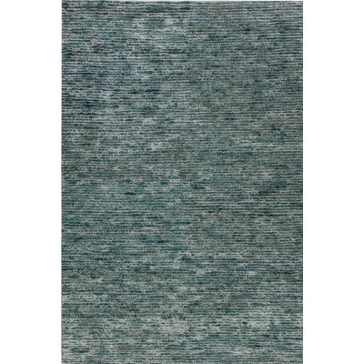 Tapis bleu à la main bouclé Gem
