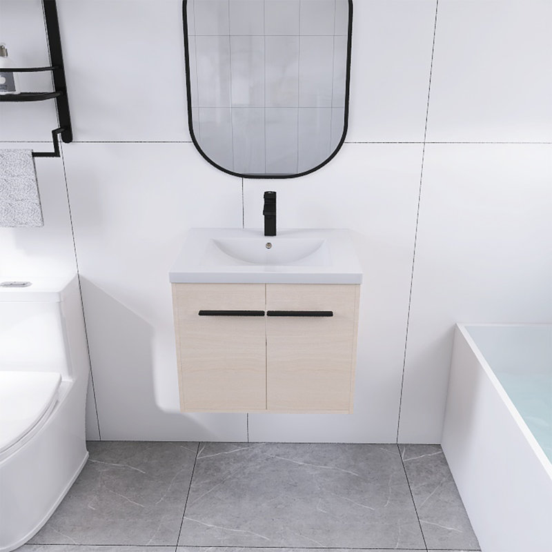 24'' Single Bathroom Vanity with Resin Top