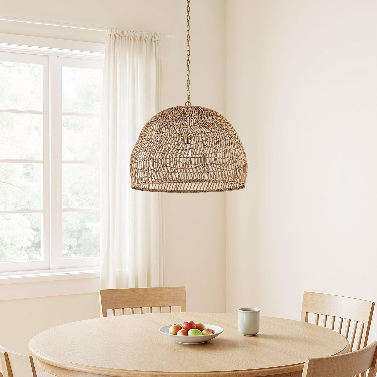 Willis Dimmable Rattan Single Light Pendant