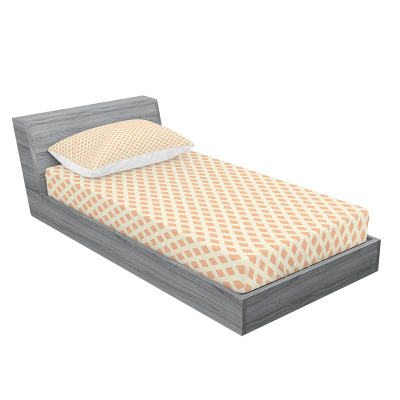Microfiber Geometric Sheet Set, Twin XL Sheet Set with Fitted Sheet
