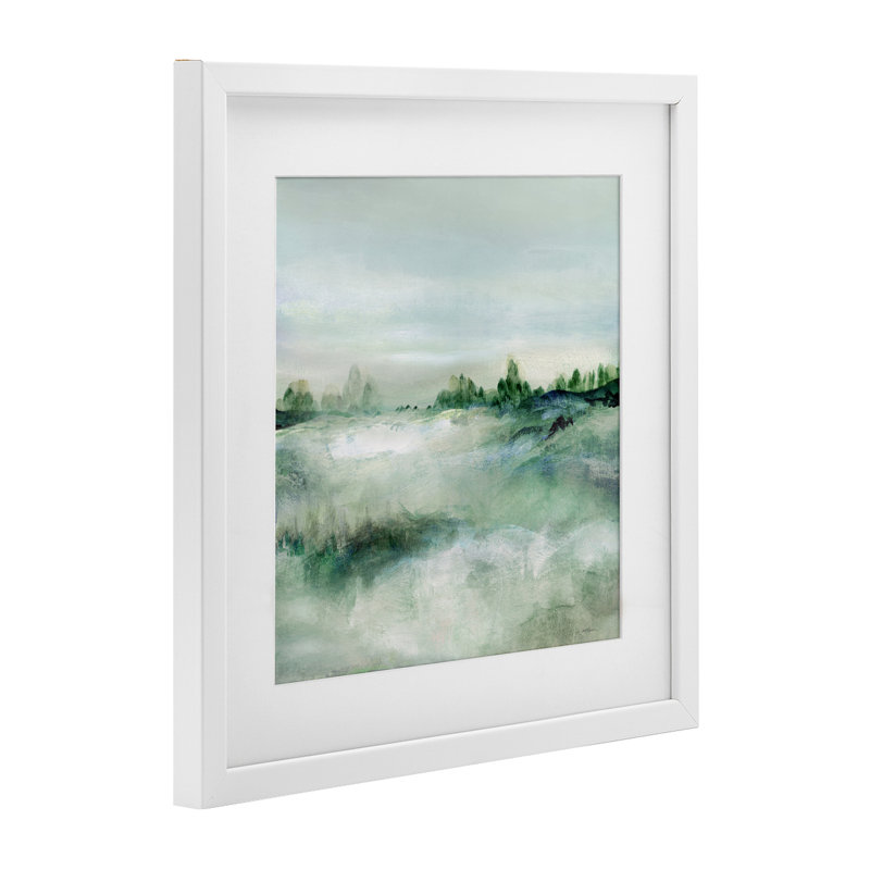 «Far Reaching Meadow», reproduction d'art sous verre encadrée, par Carol Robinson, H 16 po x l 16 po, Cadre blanc côtier