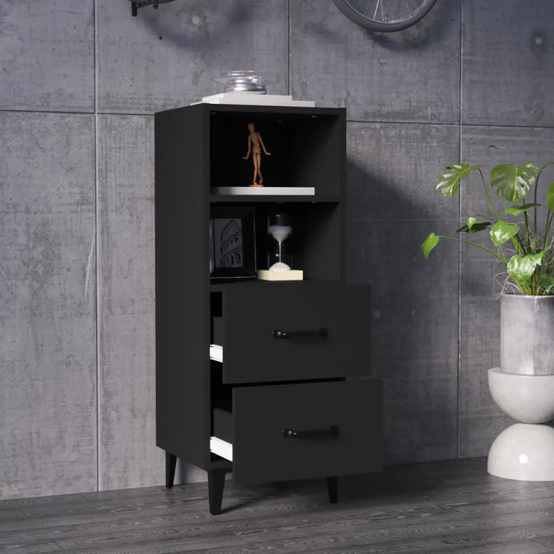 Kassel 34.5cm Sideboard, White/Black
