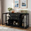 Buffet moderne 58,3 po avec 4 portes, 2 tiroirs, prise de courant et panneaux en acrylique-1724117847