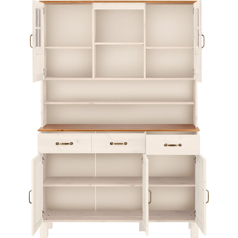 Martindale 125cm Solid Wood Sideboard, White/Honey