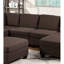 Chaise de salon contemporaine en tissu de café noir, pieds de dossier-1317003691