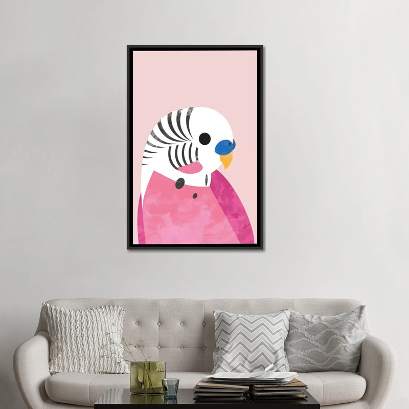 Art sur toile budgie', H 26 po x l 18 po x P 1,5 po, Toile avec cadre noir