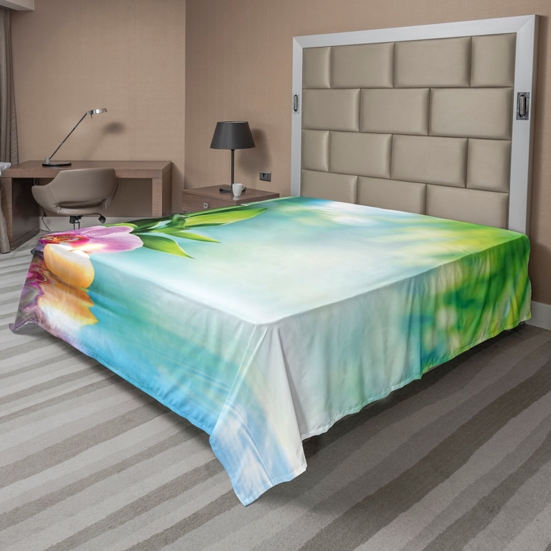 Multicolore Ambesonne, Drap plat pour très grand lit californien