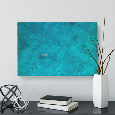 Swimmer In The Sea - Wrapped Canvas