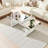 47" Luxury Modern Mirror Coffee Table with Fluted Tempered Glass, H-Base Sofa Table, Easy Assembly & Reinforced Packaging