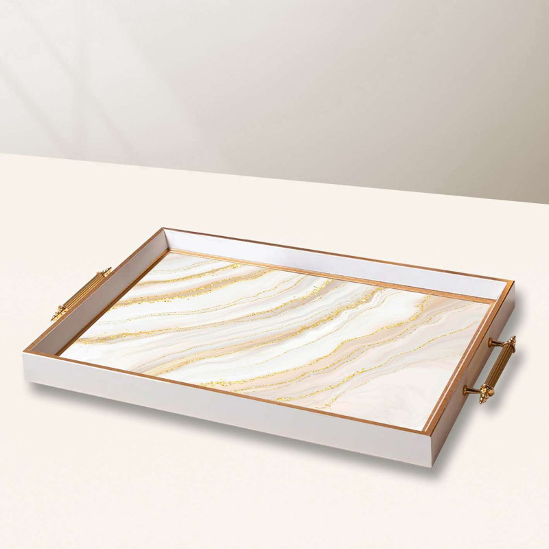 Elegant Glass Serving Tray, 19.7 x 11.4 x 1.4 inches | 100% High-Quality Glass | Perfect for Entertaining & Serving | Stylish and Functional Design for Home & Parties | Durable and Easy to Clean