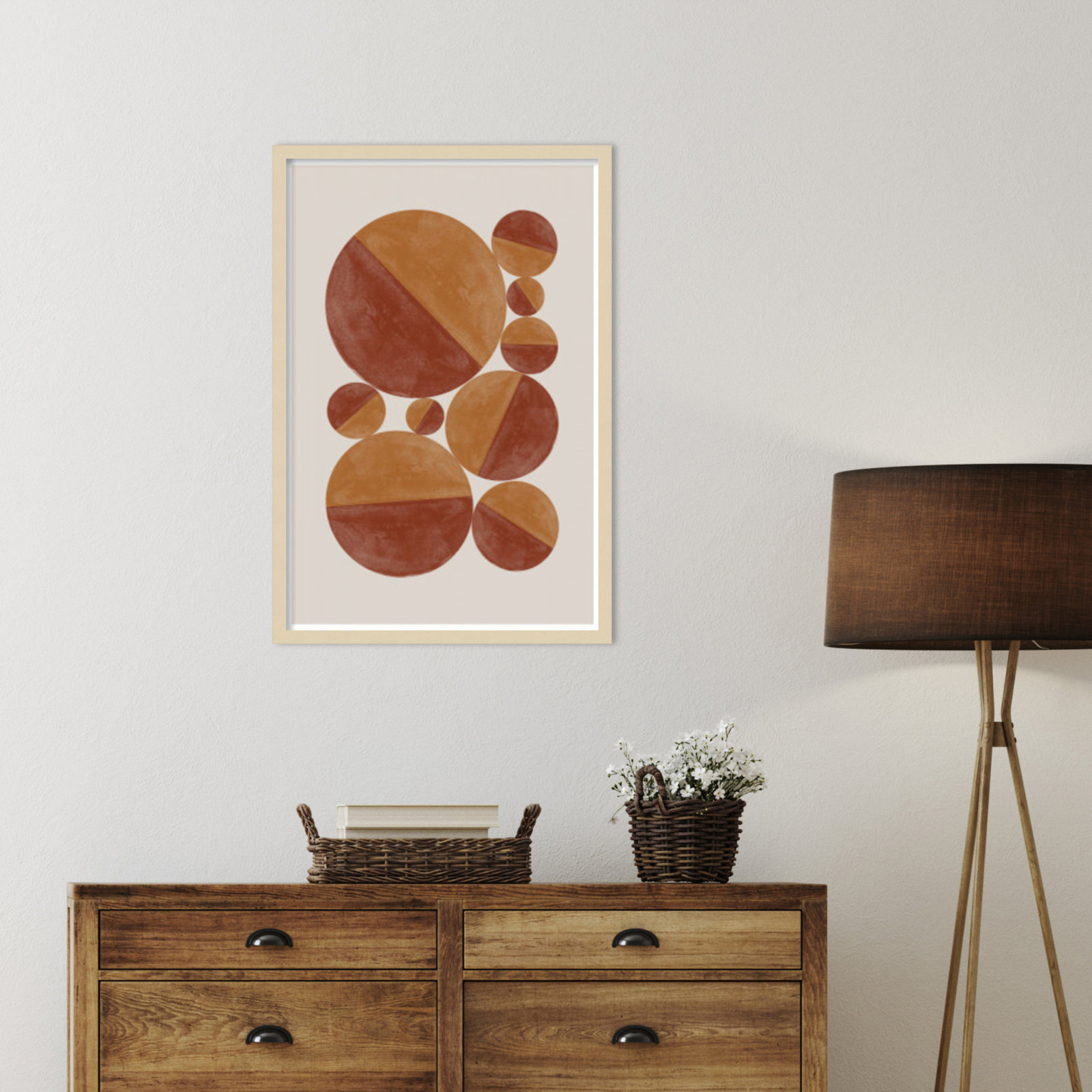 Paley "Burnt Orange Bols" Print, Brown, 33" H x 23" W