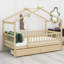 Lit en bois avec deux tiroirs-1046580295
