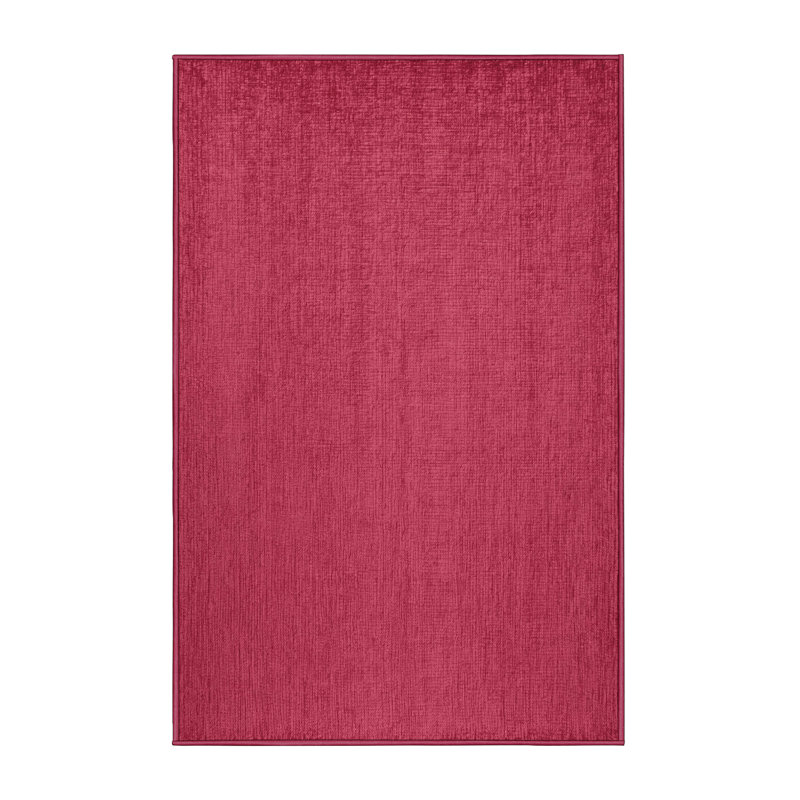 Machine Washable Solid Purple Area Rug, Rectangle 2' x 3'