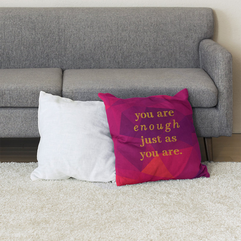 Coussin de sol en pierre précieuse you are so, H 36 po x l 36 po, Rubellite / or