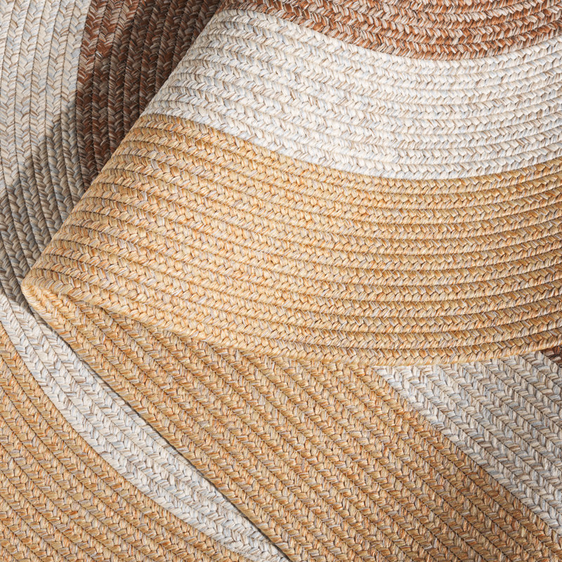 Dillion Woven Performance Machine Washable Performance Chevron Indoor/Outdoor Area Rug, Oval 5' x 8'