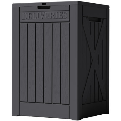 48-gallon Resin Package Delivery Box For Outside, Waterproof Storage Box With Lockable Secure
