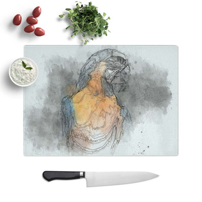 Tempered Glass Macaw Parrot Chopping Board
