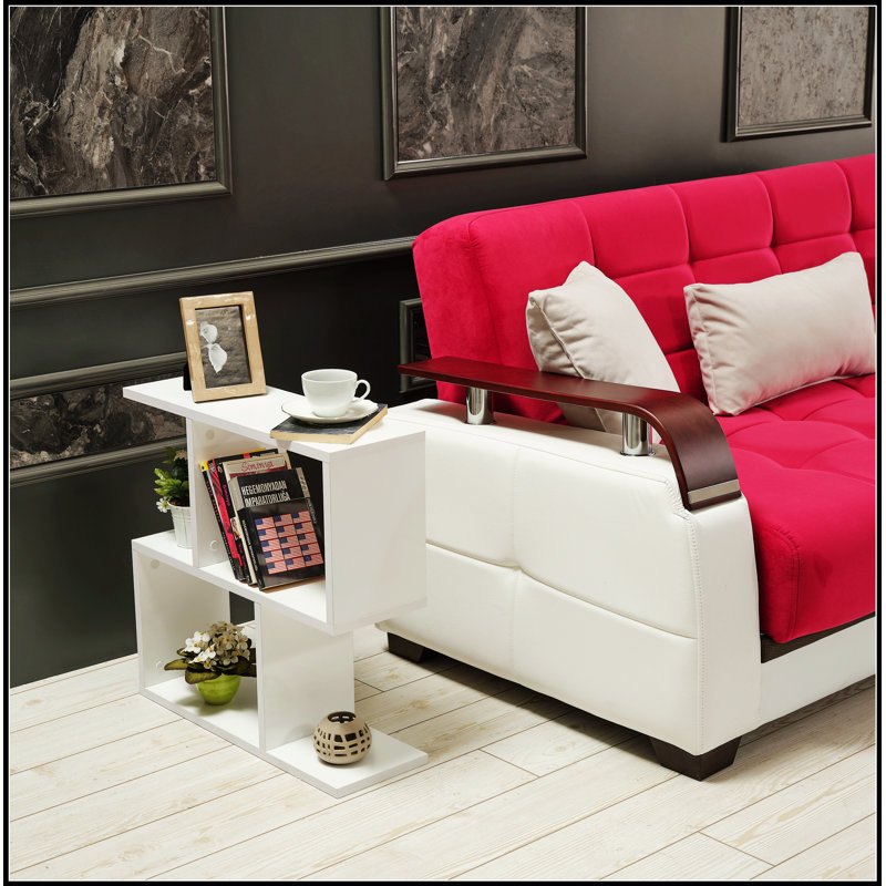 Table de bout rectangulaire à 4 tablettes Furnishome Store Alfa, Blanc