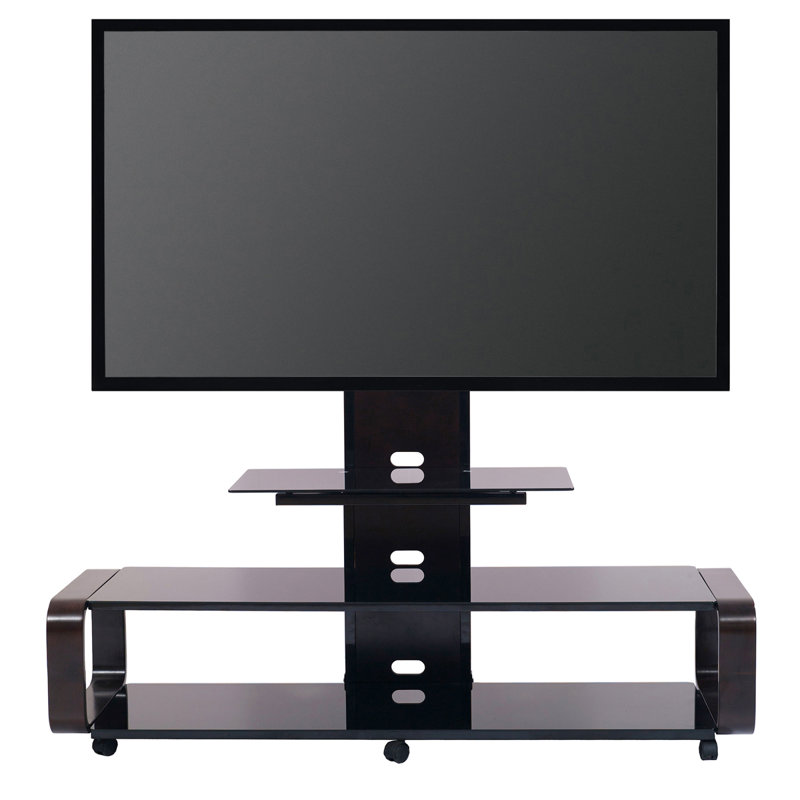 Meuble télé avec support universel et roulettes pour téléviseurs jusqu'à 85 po, Espresso / Noir