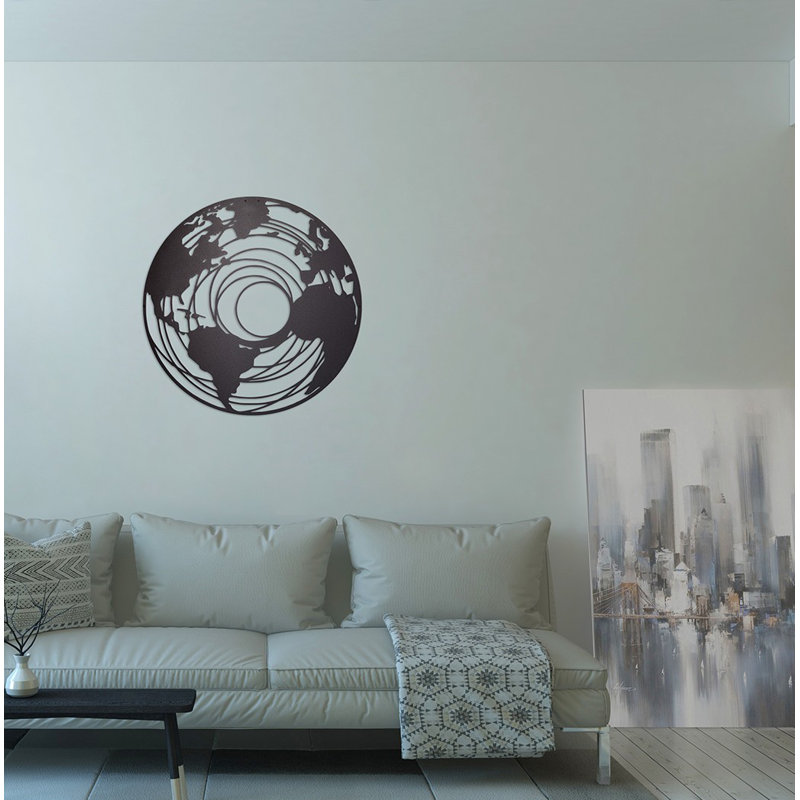 Stylish Decorative Metal Wall Accessory, Black Finish, 27.6 x 27.6 inches | 100% Metal Construction, Thickness: 0.08 inches | Perfect for Modern Home Decor, Durable & Eye-Catching Design for Any Room