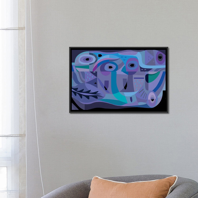 « sea créatures », reproduction d’impression sur toile, H 18 po x l 26 po x P 1,5 po, Toile avec cadre noir, Pas de tapis