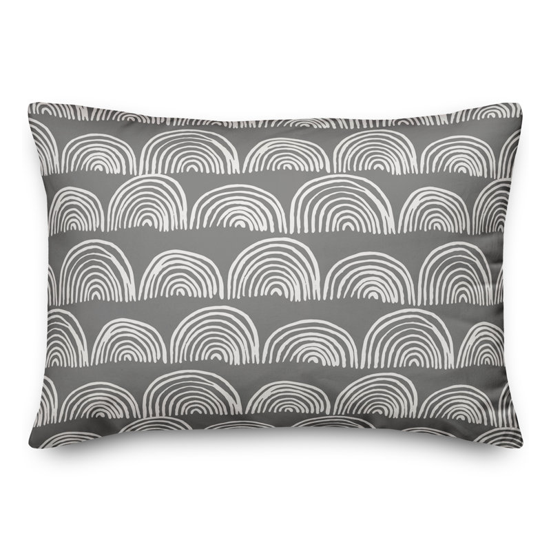 Housse et insert de coussin rectangulaire semi-circulaire pour l'extérieur 19, gris