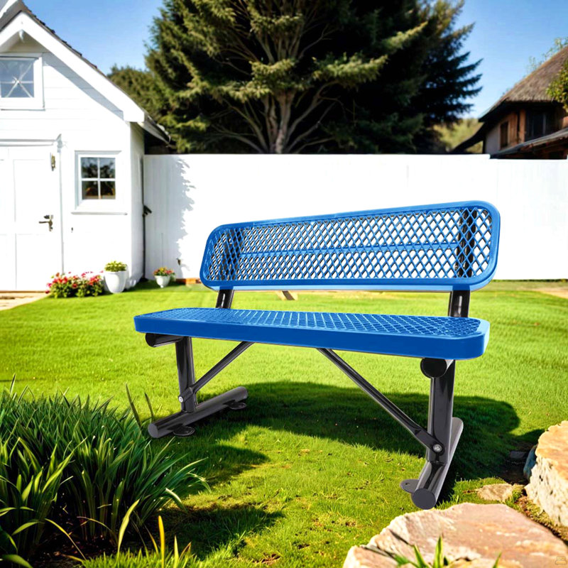 4 Ft. Outdoor Steel Bench With Backrest
