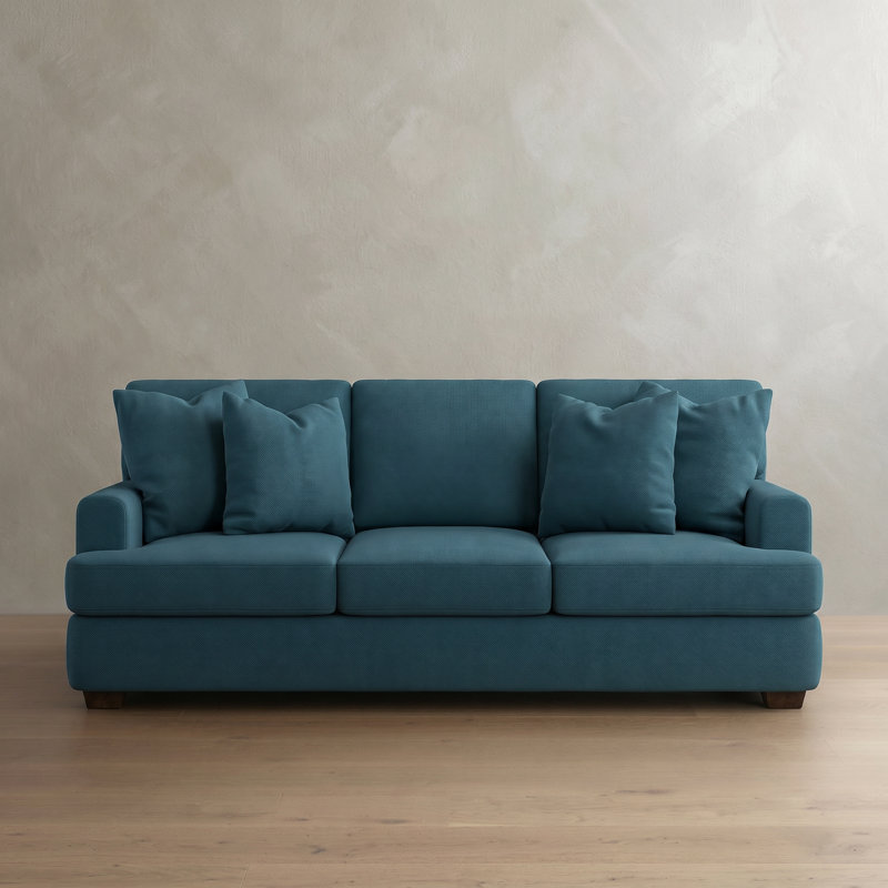 Emilio Upholstered 90'' Sofa, Bayou Midnight Canvas