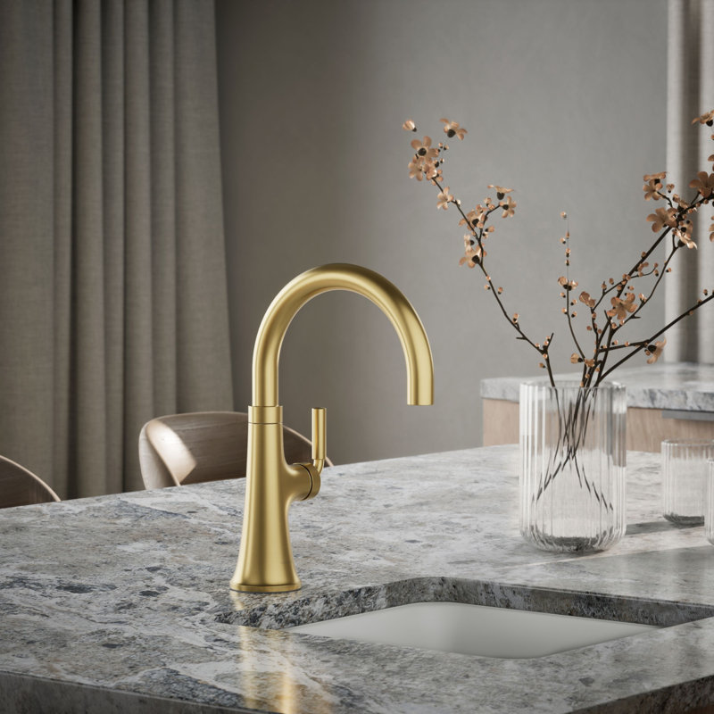Robinet de lavabo de bar monocommande Tone, Vibrant Brushed Moderne Brass