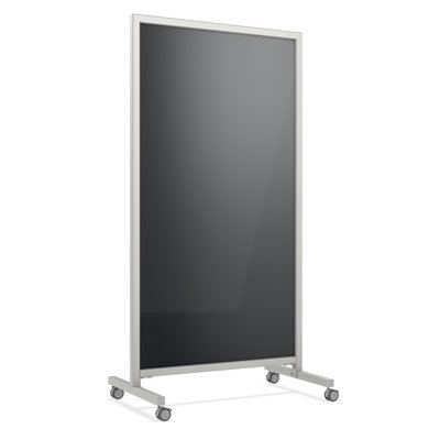 EZ Mobile Glassboard Freestanding Glass Reversible Magnetic Large - 75"H x 38" W Framed Glass Board