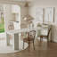 Tables de salle à manger extensibles (table seulement, sans chaises, avec plateau et pieds) avec petite cuisine moderne en bois MDF blanc
