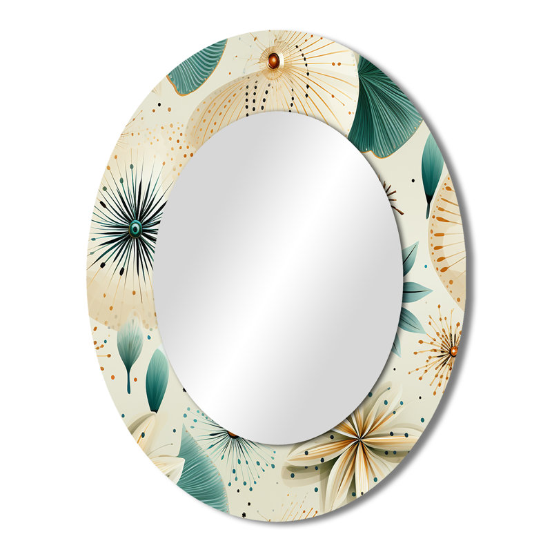 Sunair - Abstract Oval Decorative Mirror On Metal, 43" H x 33" W