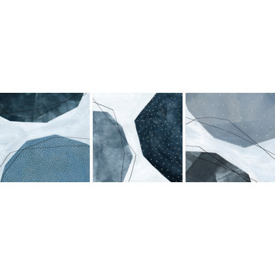 Adjacent Abstraction VI - ensemble de 3 reproductions d'art sur toile tendue