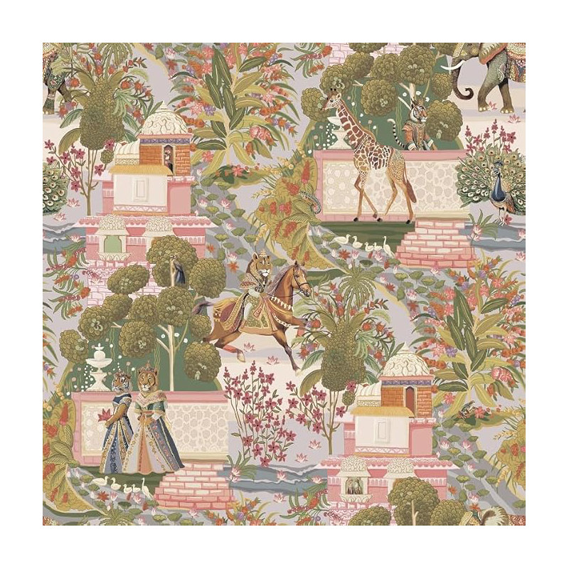 Lancashire Textiles Wallpaper Animal Palace Multi Nature Room Decor Wall Roll