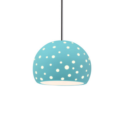 Luminaire suspendu 1 lumière Dimartino - Rosé brillant - Nickel brossé - l 12,25 po x H 9,25 po - DEL dédiée - Tige rigide