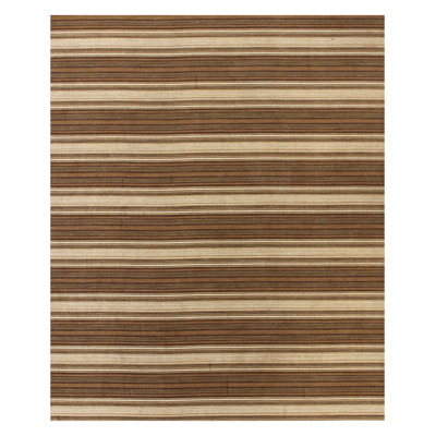 Finchley Wool Striped Area Rug in Brown