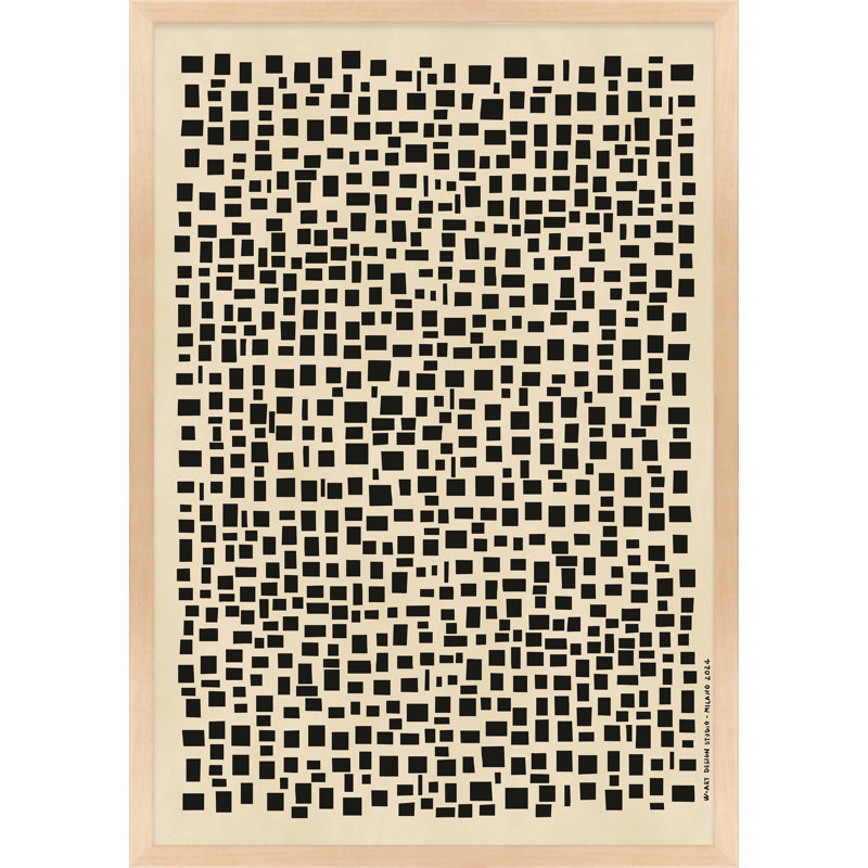 «Geometric Scatter II» par Romina Gadler - Art mural encadré, H 30 po x l 21 po, Papier encadré érable