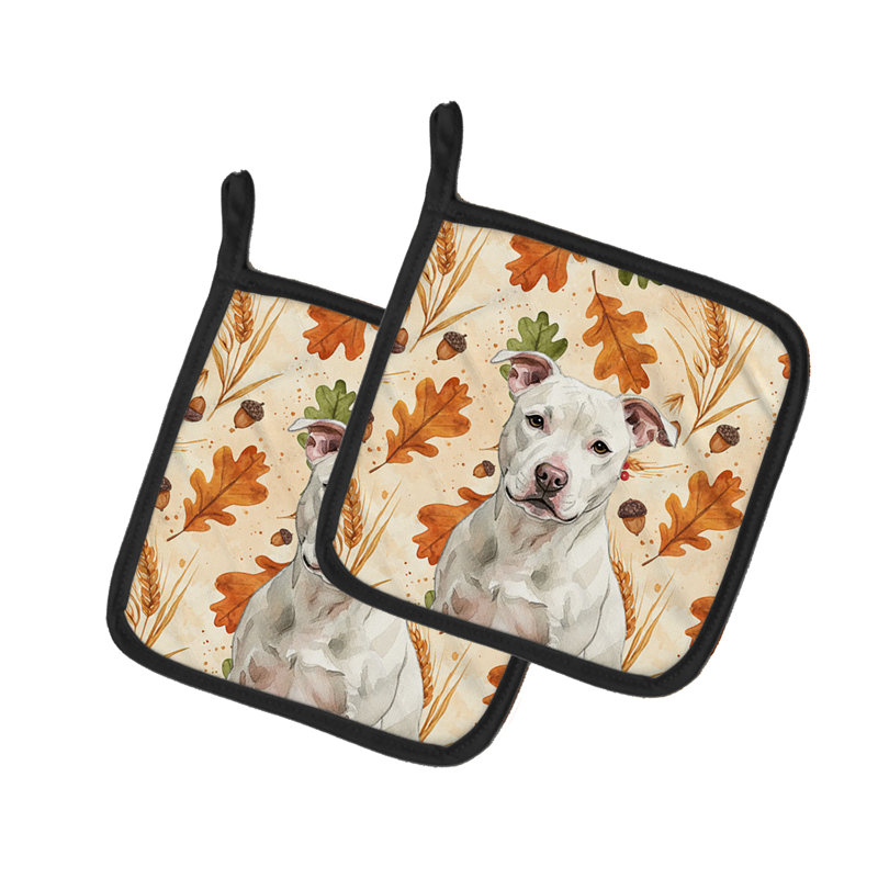 Paire de poignées blanches Staffordshire Bull Terrier Heirloom