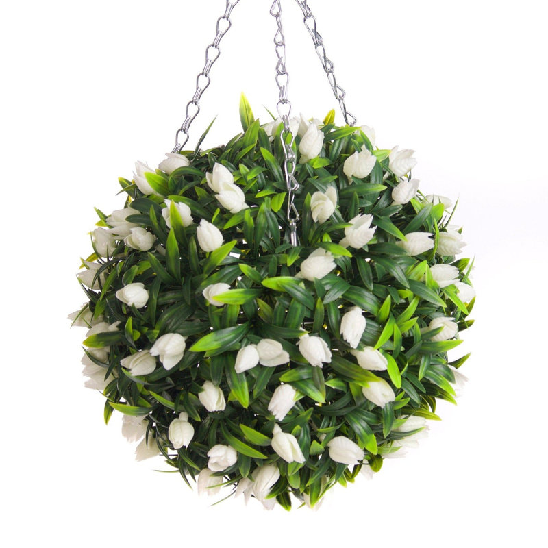 28cm Faux Flowering Plant, White