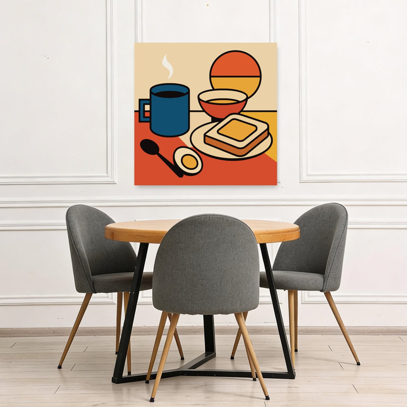 Tableau mural rétro simple pour table de petit-déjeuner, H 36 po x l 36 po