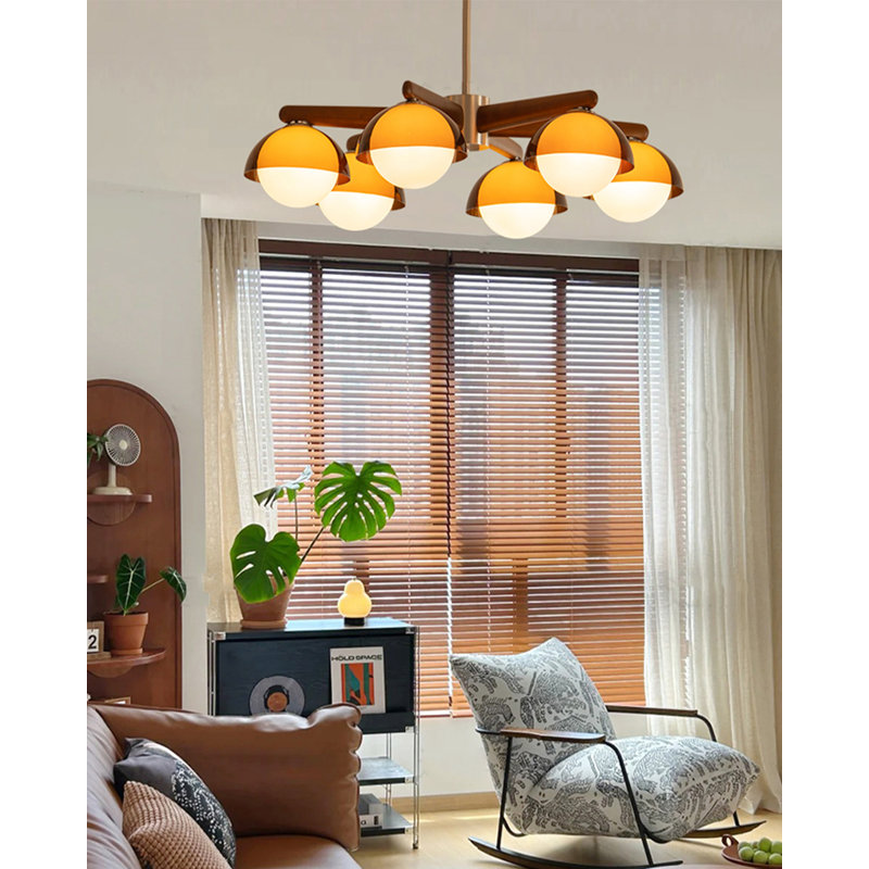 Lustre style français avec abat-jour en acrylique blanc